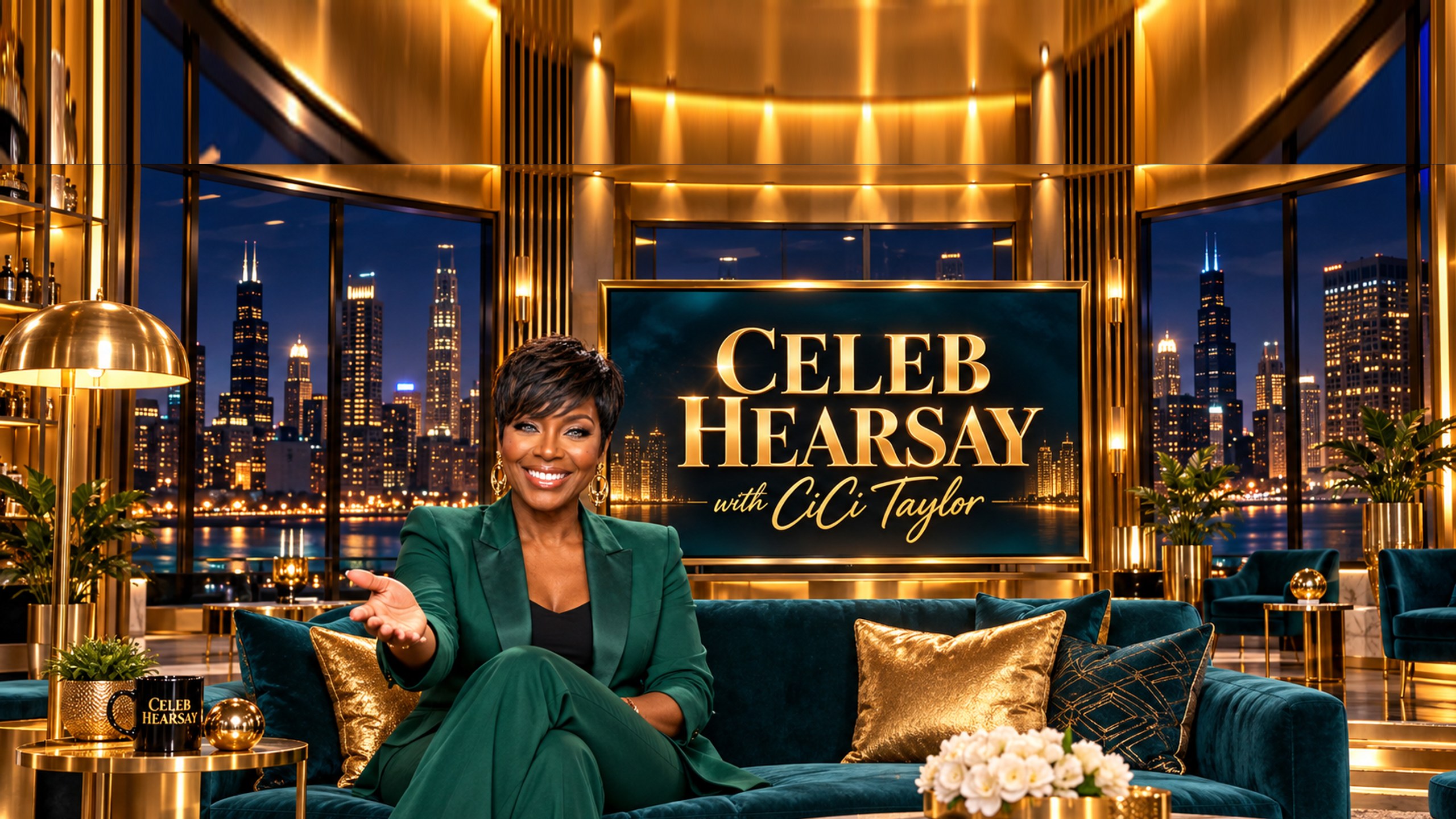 CiCi Taylor in the CELEB HEARSAY studio